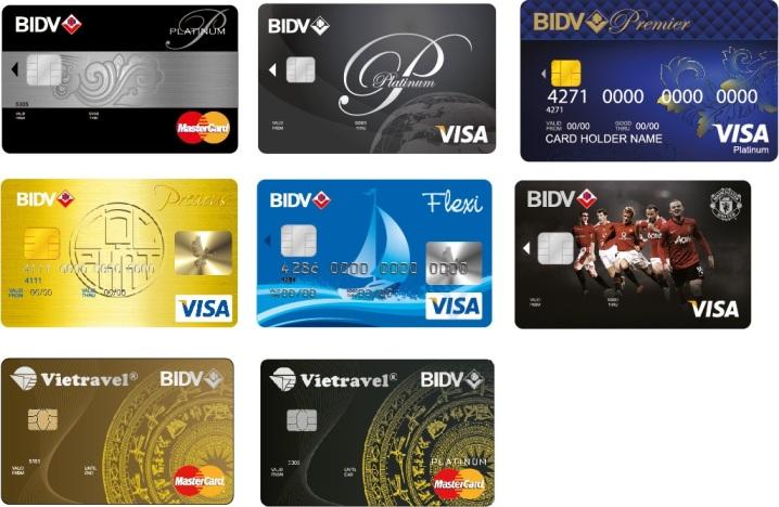 Các loại thẻ của ngân hàng BIDV